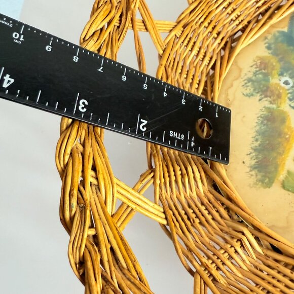 Mexican Tropical Bird Wicker Tray Folk Art Decorative Artisan Hand Painted VTG - Picture 10 of 16